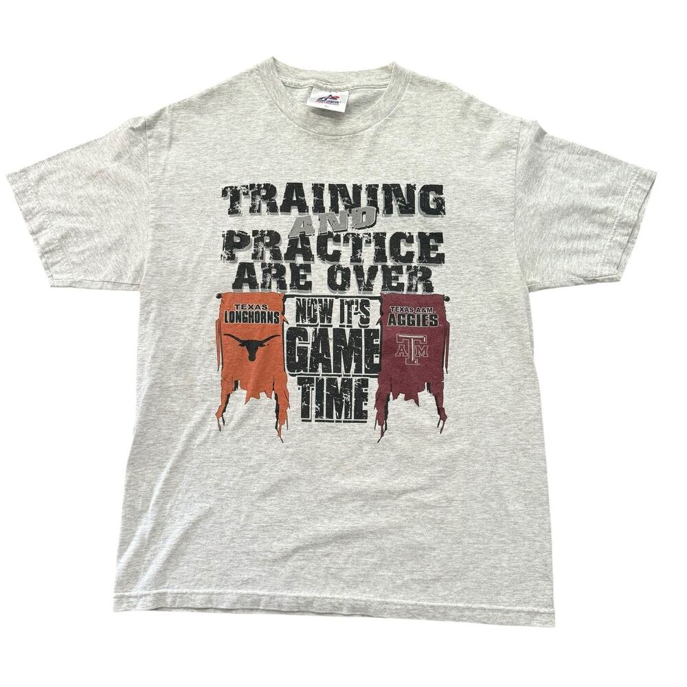 Large Gray Texas Longhorns vs Texas A&M Aggies Game Time T-Shirt